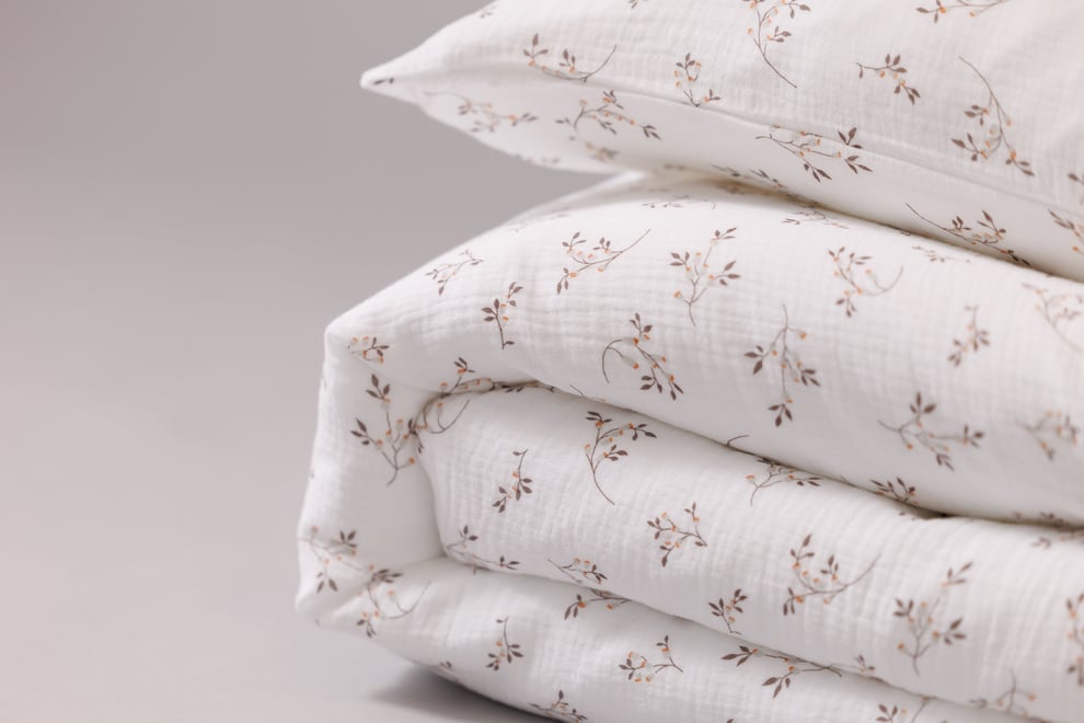 Cotton Muslin 140x200 Duvet Set - Cotton Flowers