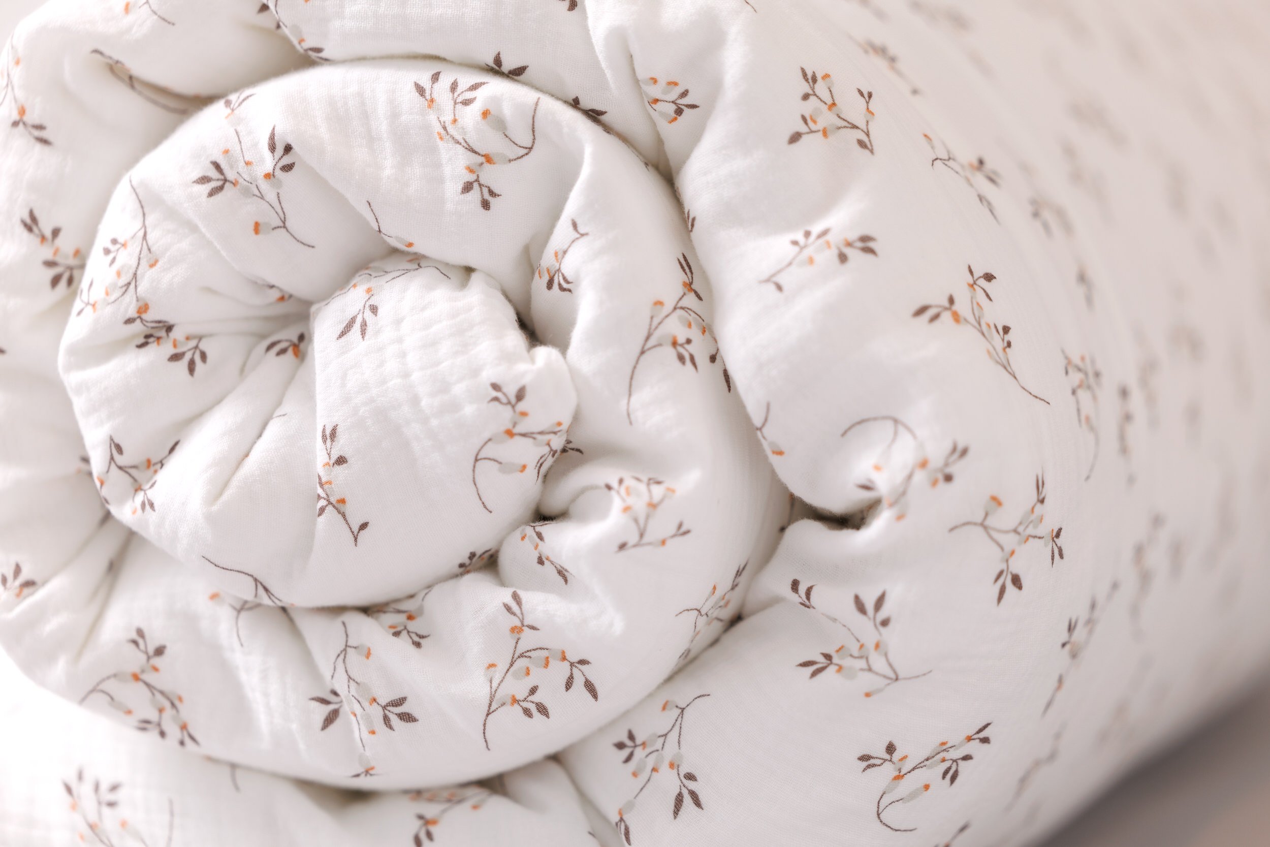 Cotton Muslin 140x200 Duvet Set - Cotton Flowers