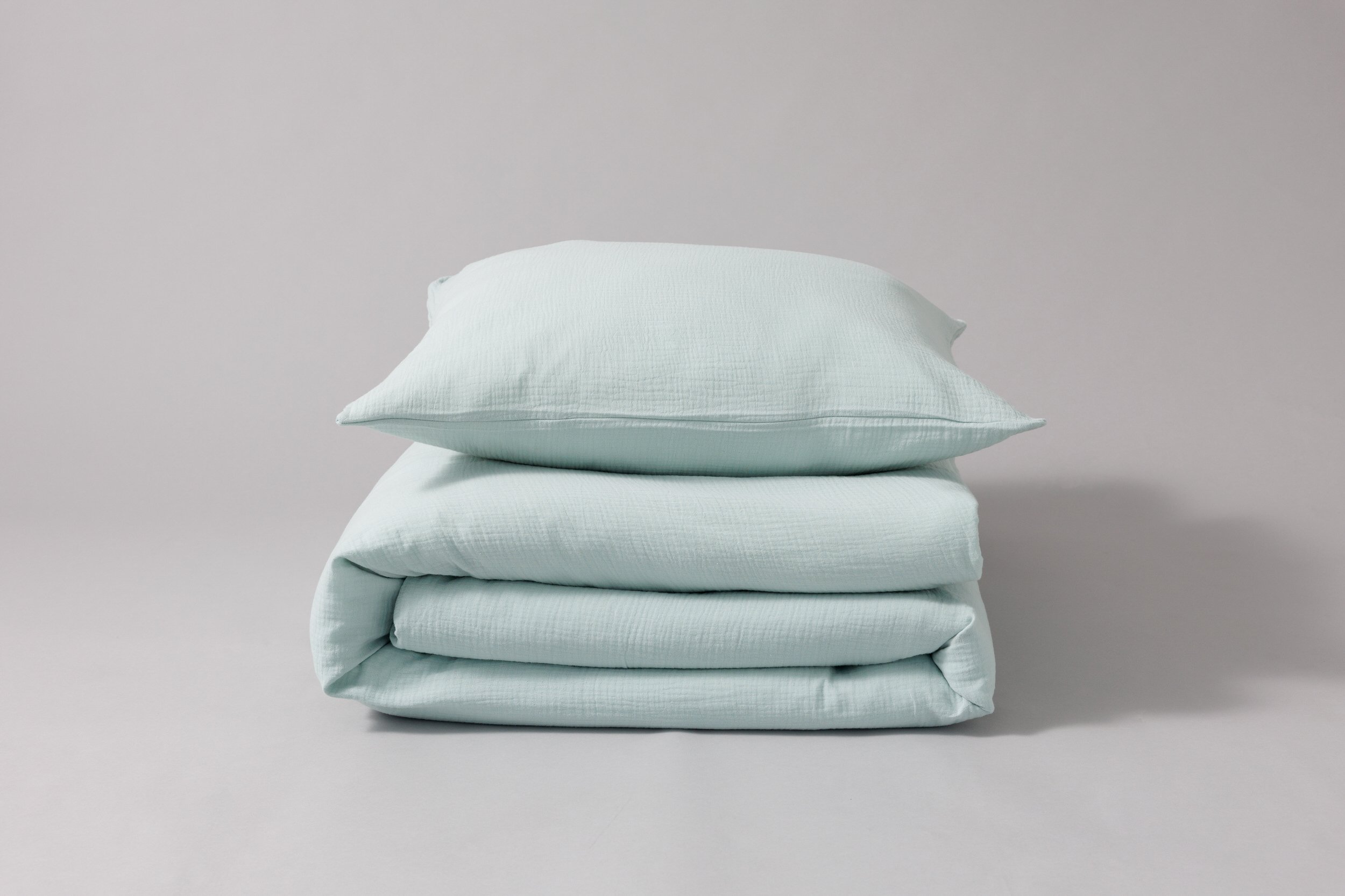 Cotton Muslin 140x200 Duvet Set - Mint