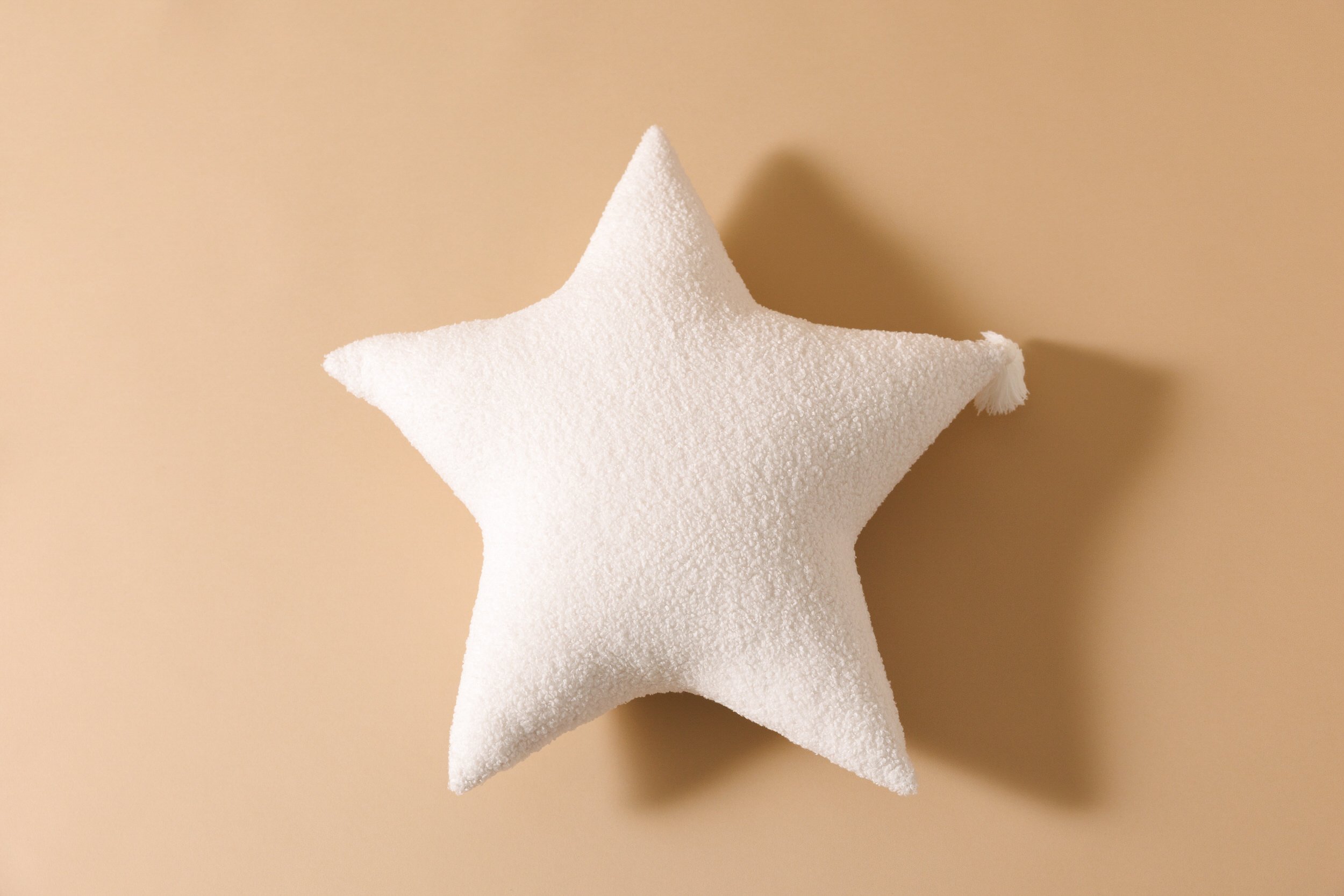 Boho Vanilla Star Cushion Boucle