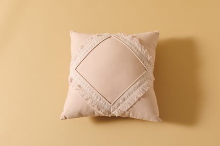 Coussin à Franges Boho Rose Poudré