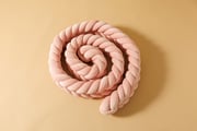 Powder Pink Fishtail Braided Bed Bumper