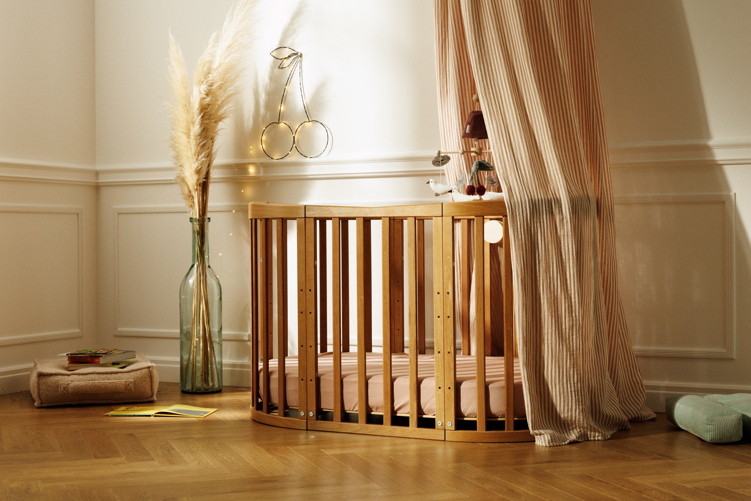 Beige Stripes Muslin Canopy