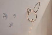 Black Metal Wire LED Light - Bunny