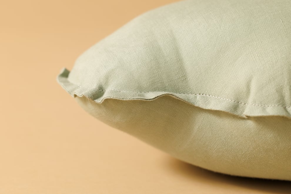 Coussin Nuage en Lin Vert Sauge