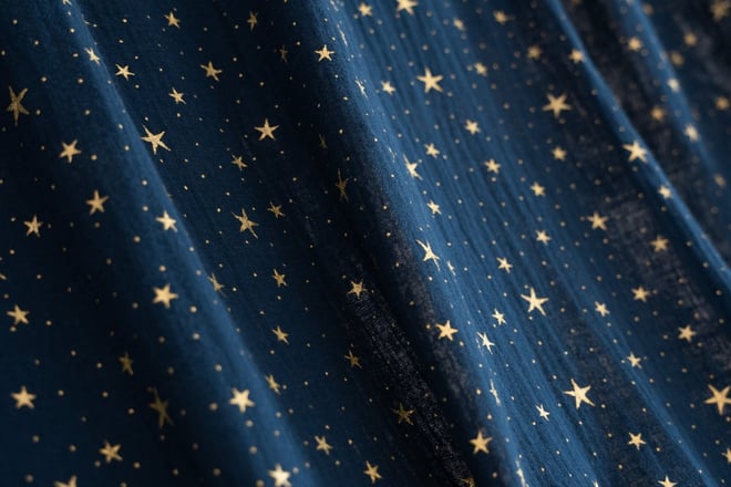Bed Canopy - White & Gold Dots - Model K