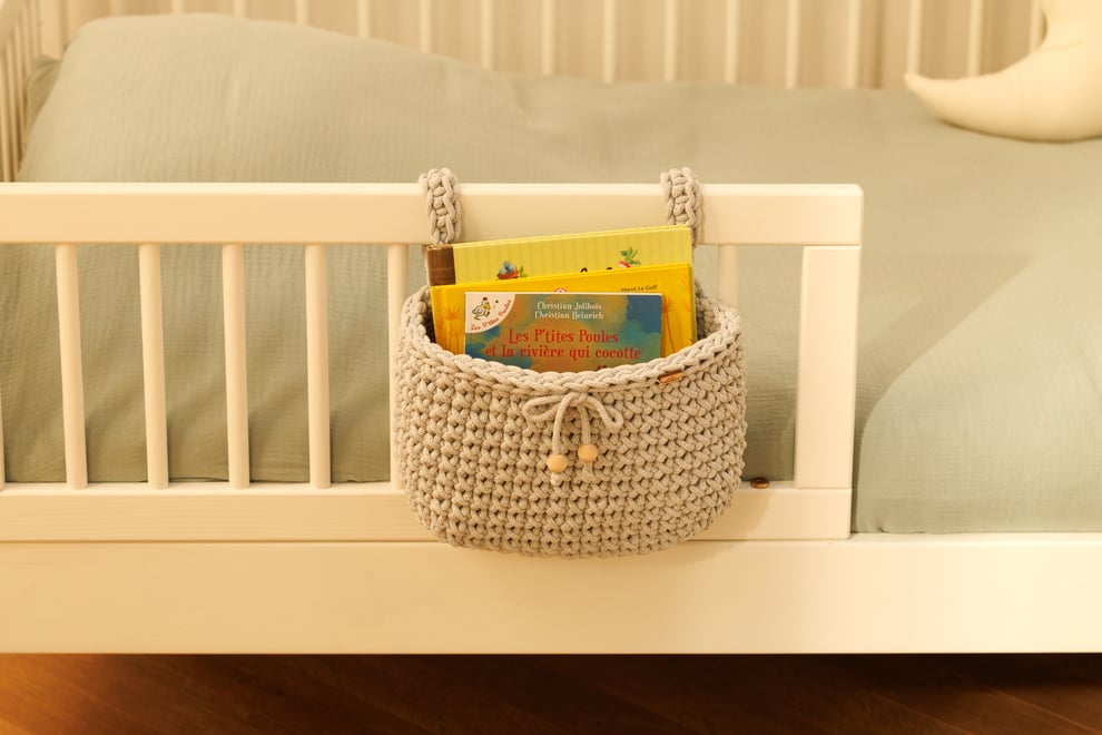 Crochet Bed Organiser - Grey