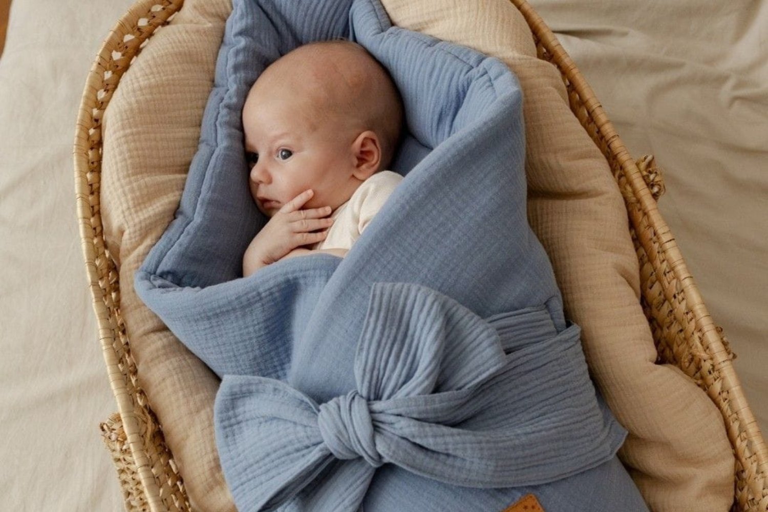 Blue Muslin Swaddle