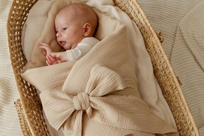 Saco De Dormir Envolvente De Muselina - Beige
