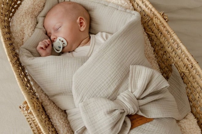 Saco De Dormir Envolvente De Muselina - Beige