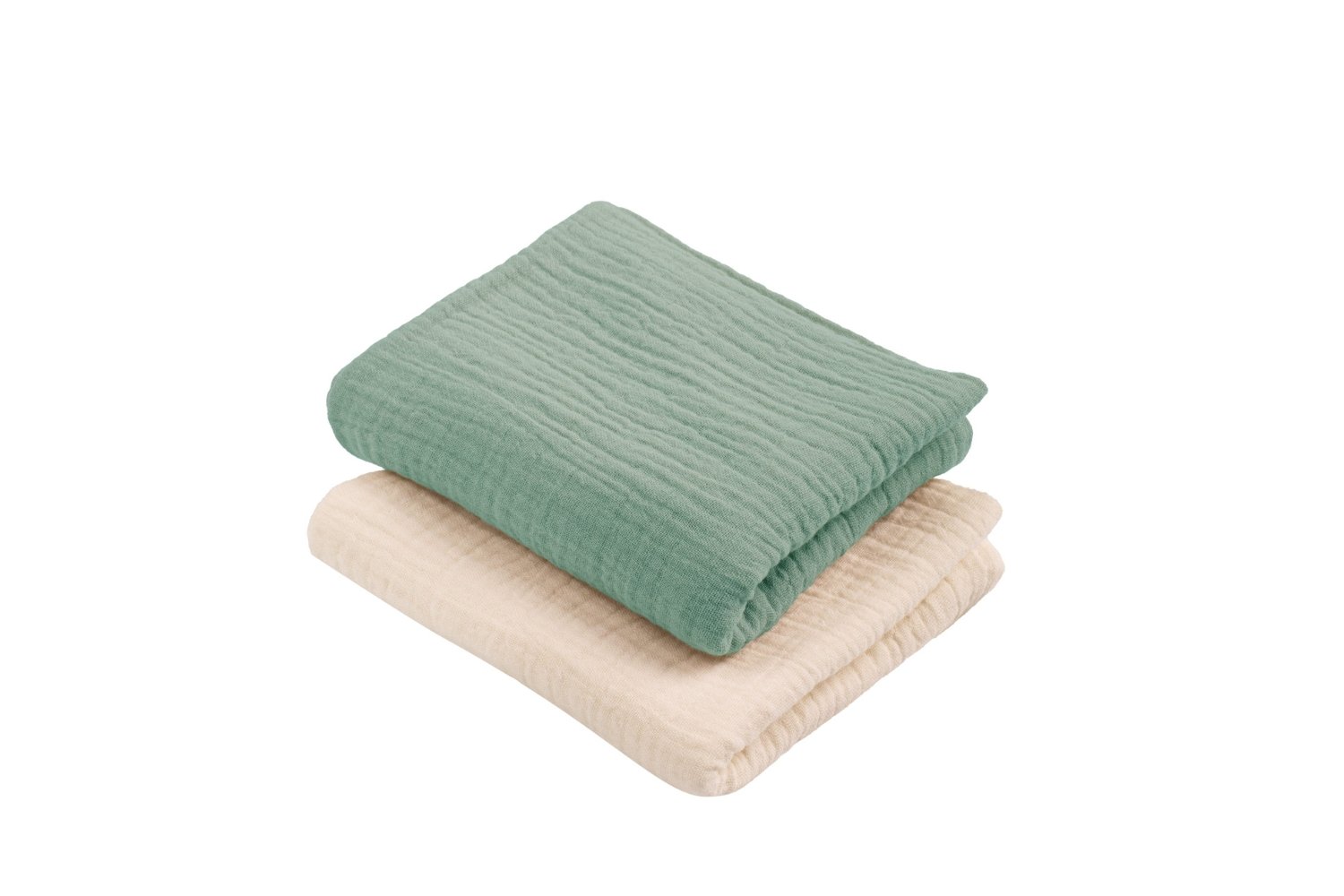 Lot de 2 Langes en Mousseline - Rose et Crème Lot de 2 Langes en Mousseline - Rose et Crème