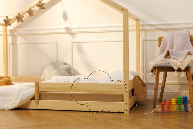 Lámpara LED de Alambre Metálico Negro - Nube