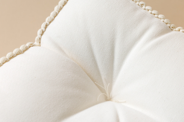 Vanilla Square Quilted Pouffe