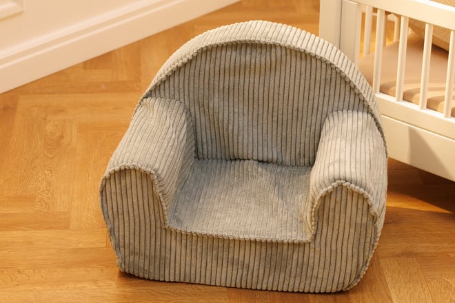 Blueberry Grey Corduroy Armchair