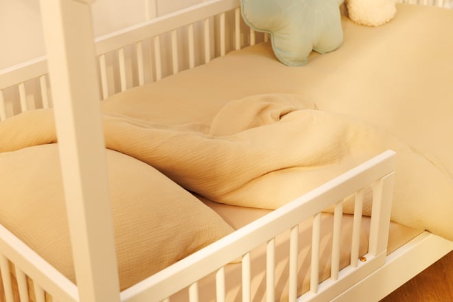 Housse de Couette et Oreiller 140x200 Mousseline de Coton - Sable