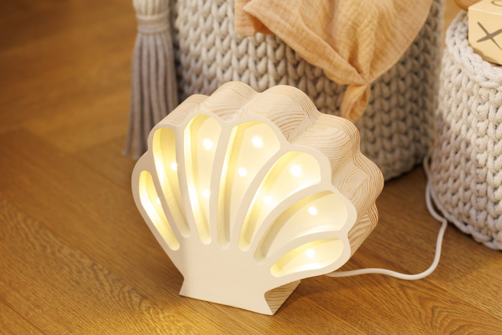 Little Lights Lampe Coquillage Blanc Nacré 