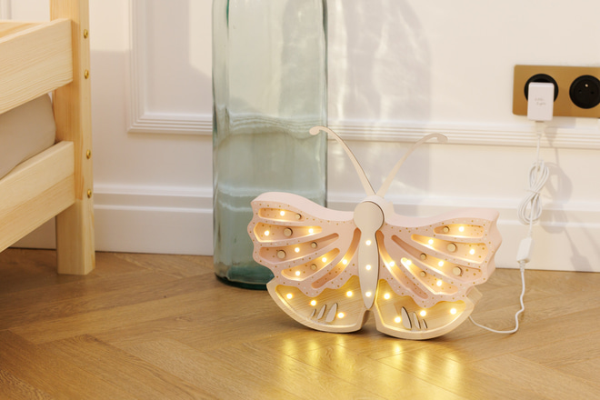 Rosa fjärilsformad LED-lampa - Little Lights - 8