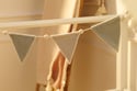 Corduroy Triangles Garland Cream and Water Green