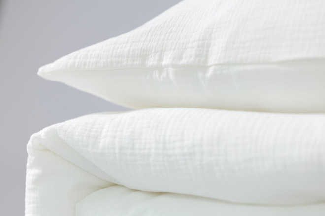 Povlak na peřinu a polštář 120x170 bavlněný mušelín – Off White