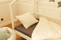 Baumwoll-Musselin 120x170 Bettdecke Set - Off White