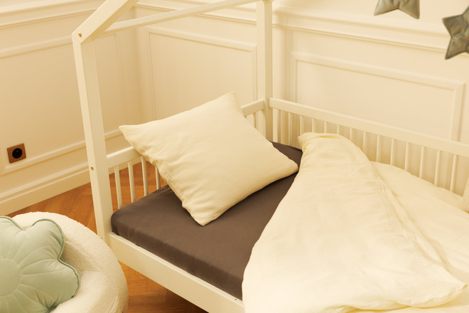 Povlak na peřinu a polštář 120x170 bavlněný mušelín – Off White