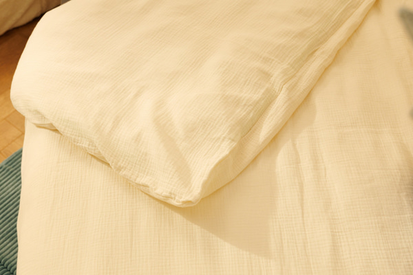 Povlak na peřinu a polštář 120x170 bavlněný mušelín – Off White