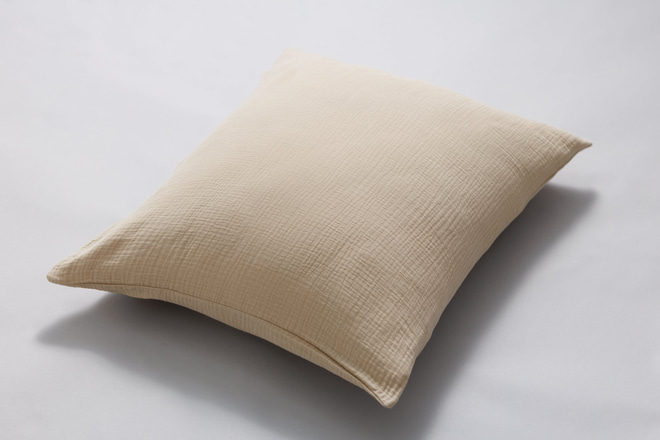 Housse de Couette et Oreiller 120x170 Mousseline de Coton - Sable