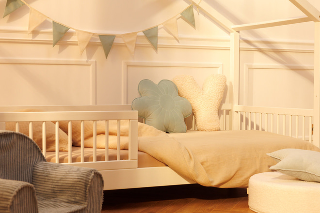 Housse de Couette et Oreiller 120x170 Mousseline de Coton - Sable