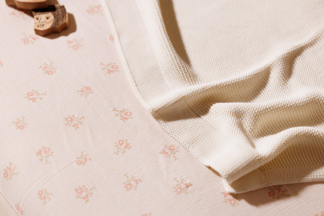 Housse de Couette et Oreiller 120x170 Mousseline de Coton - Fleurs Vintage