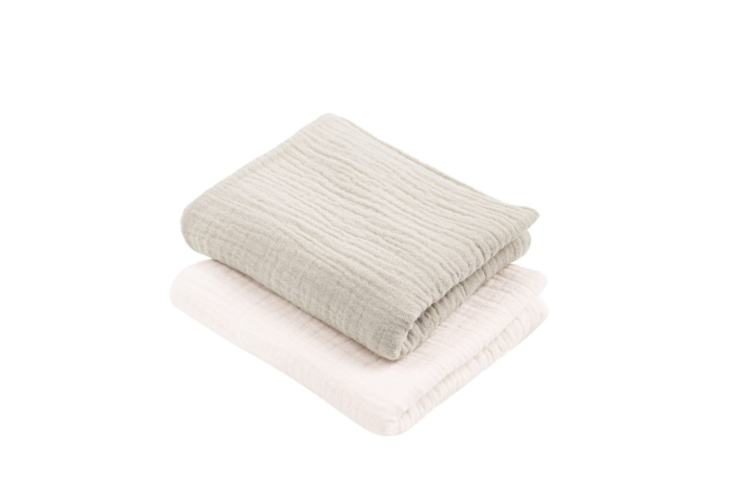 Saldi Estivi - Set 2 Salviette in Mussola - Beige e Crema