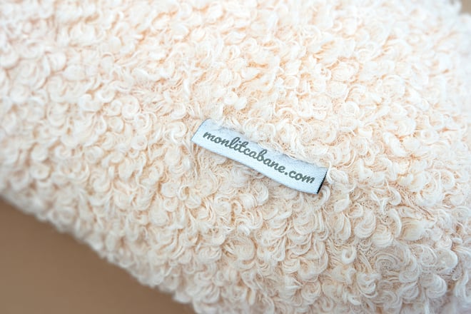 Coussin Lettre A - Vanilla Bouclé