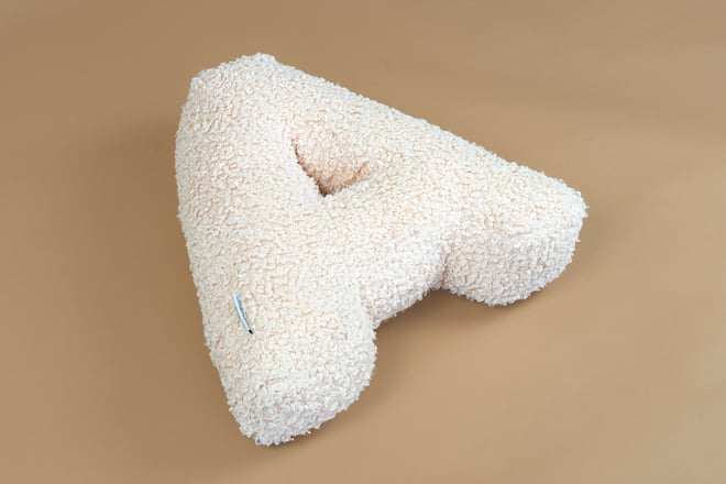 Coussin Lettre A - Vanilla Bouclé