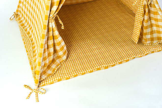 Double Sided Honey Checkered Muslin Tipi
