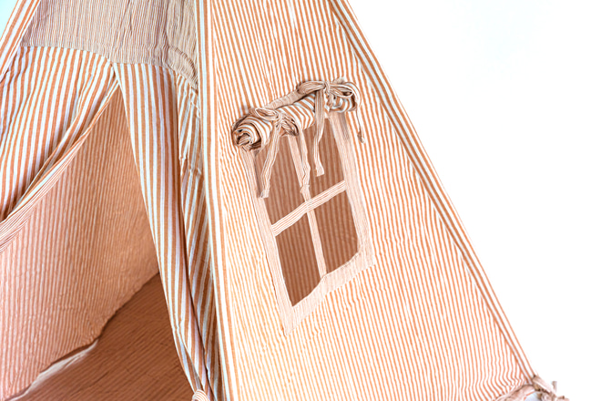 Tipi in Mussola a Righe Beige