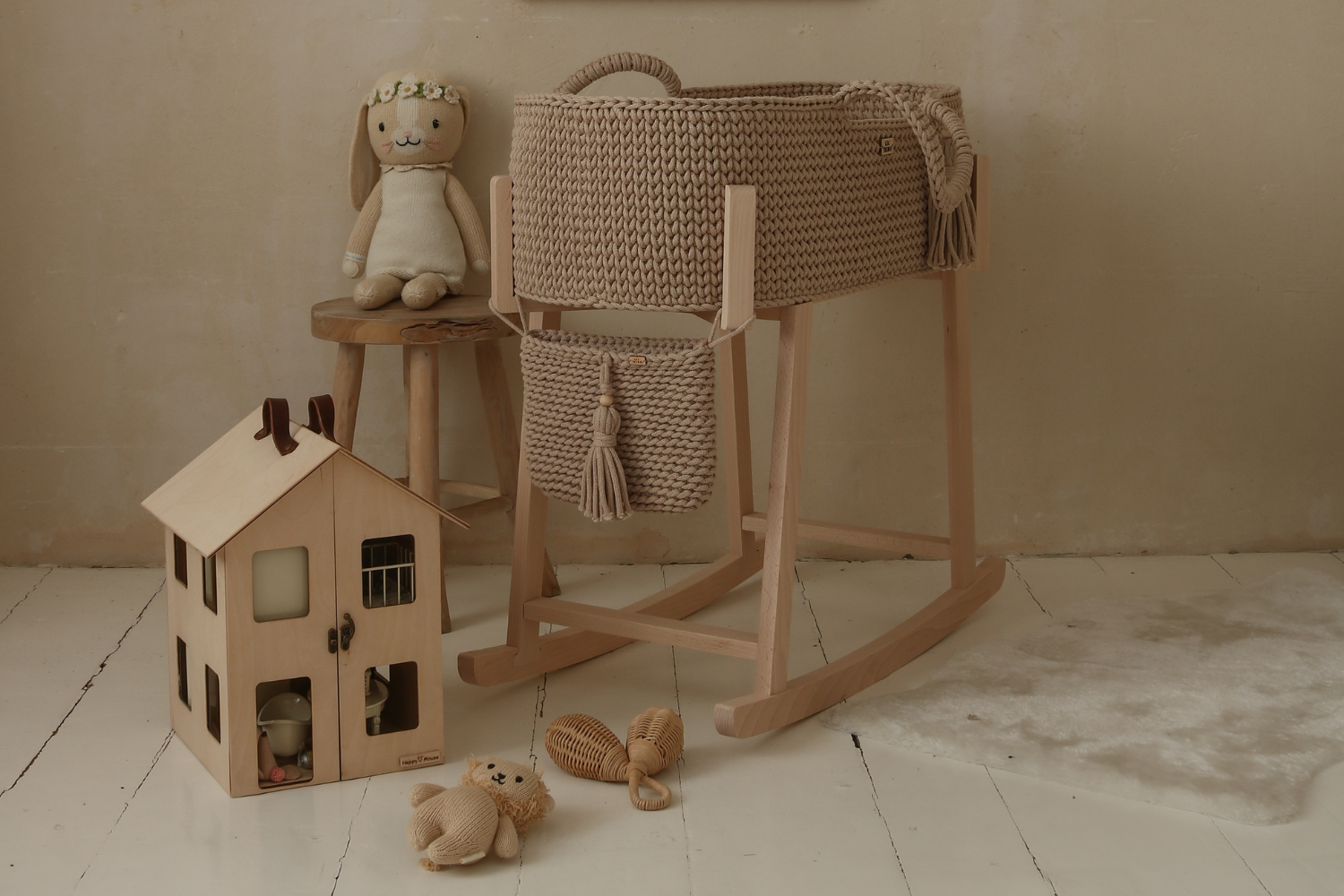 - Couffin en Crochet Avec Support - Mocha - Marron (Mon Lit Cabane) - Image 4