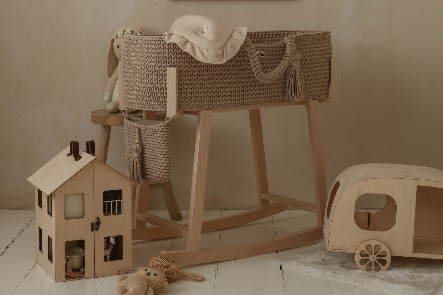 - Couffin en Crochet Avec Support - Mocha - Marron (Mon Lit Cabane) - Image 5