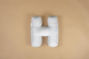 Coussin Lettre H - Velours Côtelé Écru
