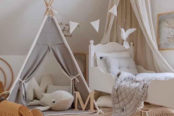 Tipi in Mussola a Righe Beige