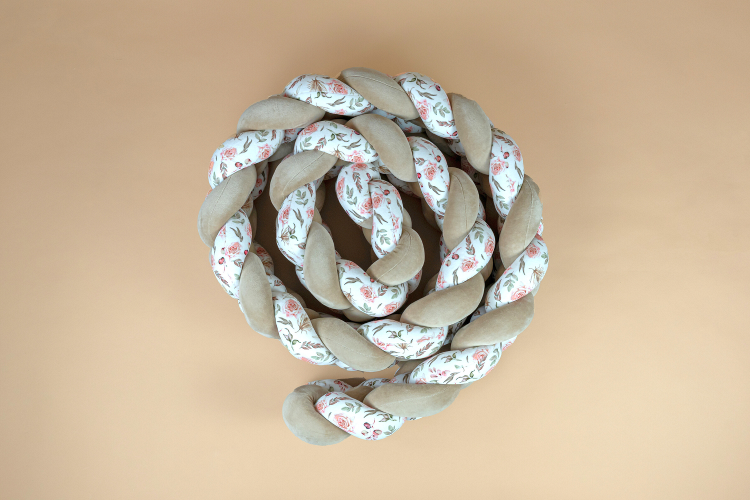 Bettschlange 4 Kordeln Boho Cappuccino Flowers Bettschlange 4 Kordeln Boho Cappuccino Flowers