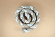 Bettschlange 4 Kordeln Boho Cappuccino Flowers