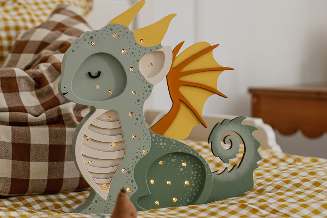 Lampa Little Lights Baby Drak Zelený LED