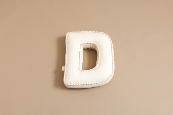 Letter Cushion D - Boho Vanilla