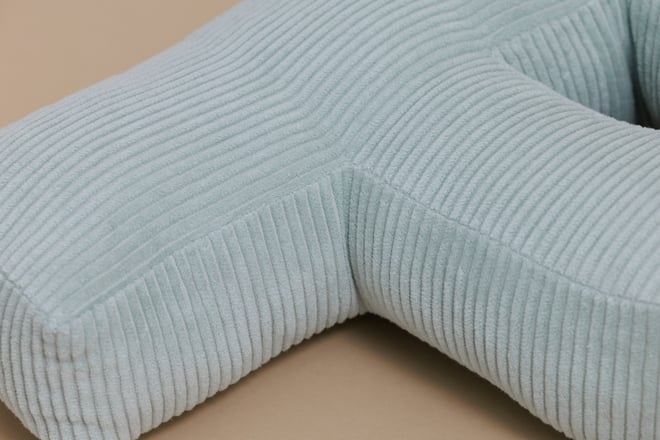 Letter Cushion P - Water Green Corduroy