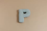 Letter Cushion P - Water Green Corduroy