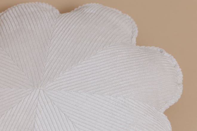 Ecru Flower Corduroy Cushion
