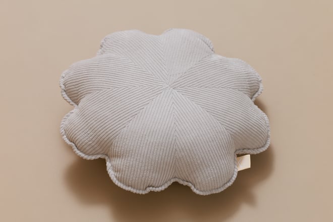 Ecru Flower Corduroy Cushion