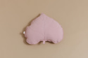 Coussin Feuille en Coton – Rose Poudré