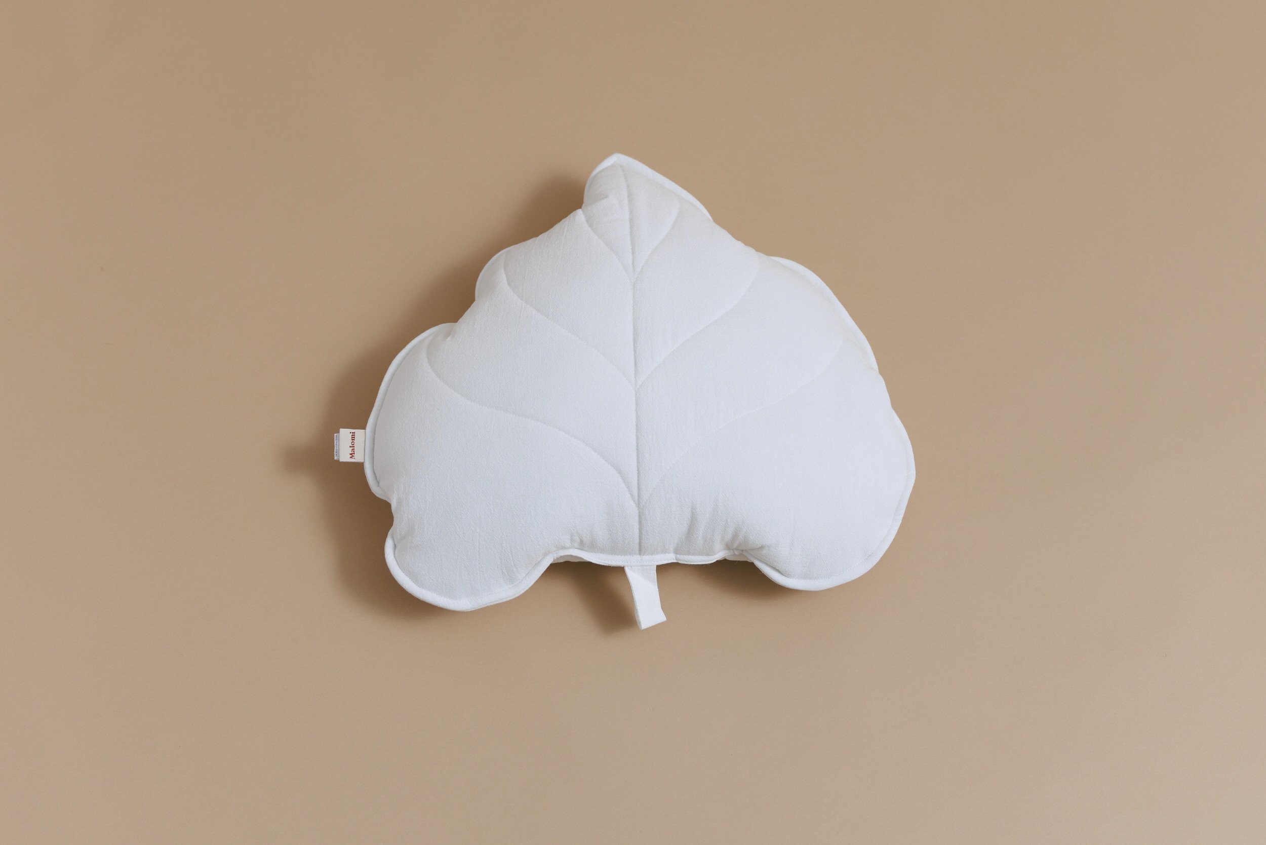 Saldi Estivi - Cuscino Foglia in Cotone – Bianco