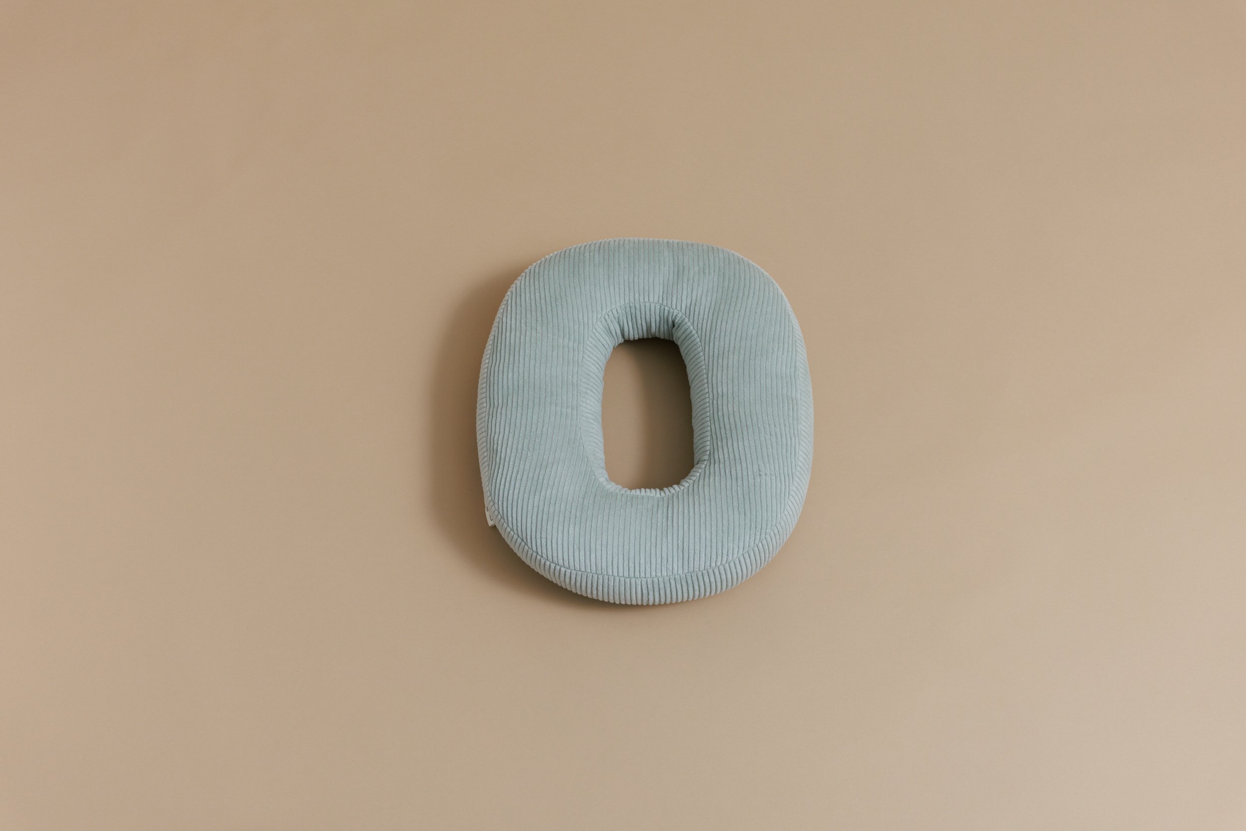 Letter Cushion O - Water Green Corduroy Letter Cushion O - Water Green Corduroy