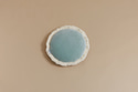 Round Velour Fringed Cushion - Eucalyptus